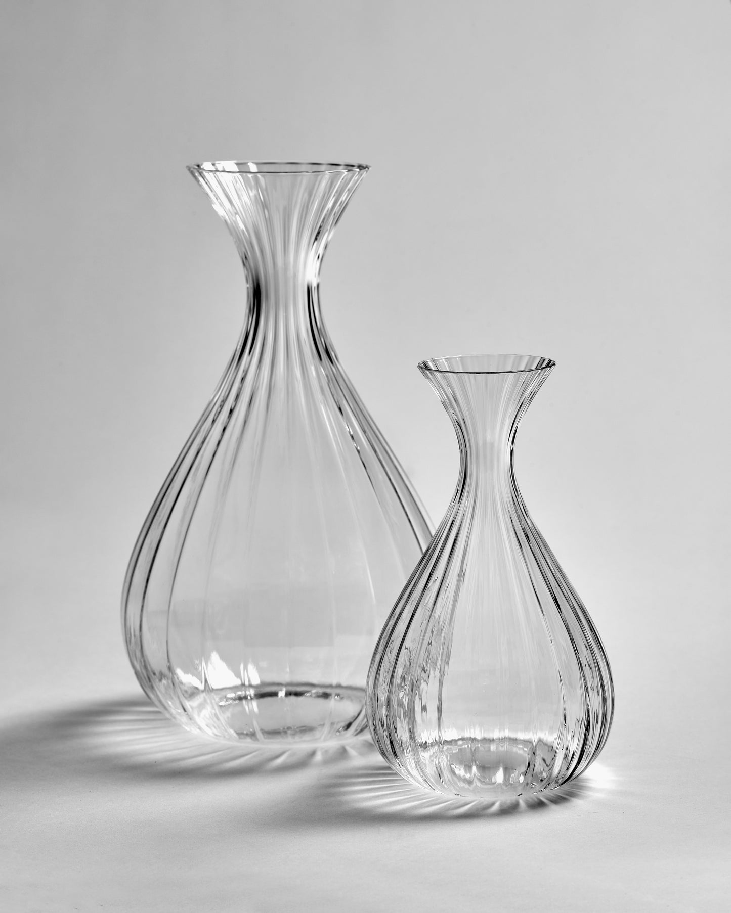 Inku Medium Carafe Transparent Ribbed