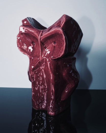 Owl Vase Aubergine