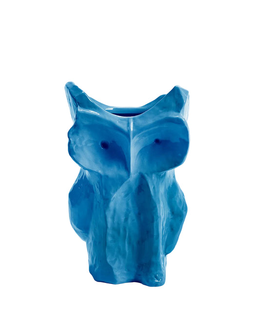 Owl Vase Blue