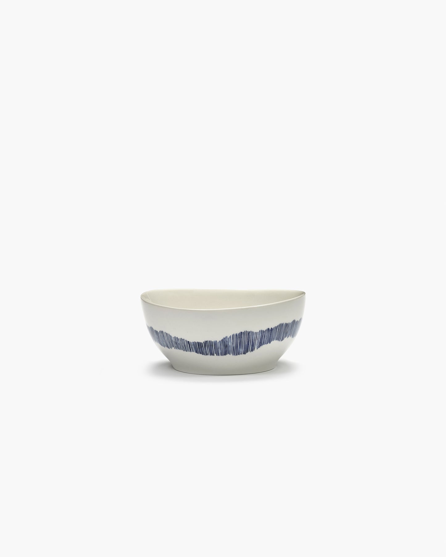 Feast  Bowls ,White Swirl Blue Stripes Set of 4
