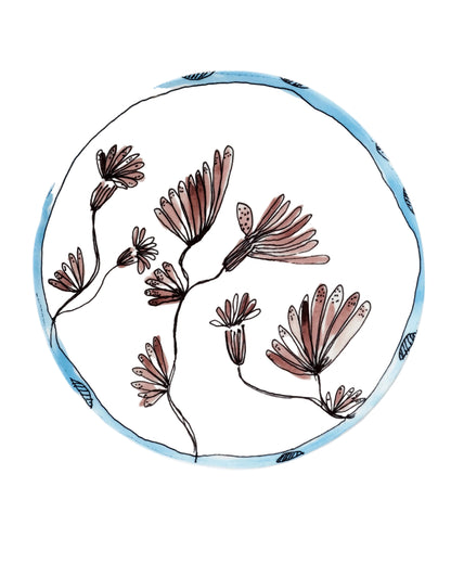 Camelia Aubergine Breakfast Plates  Set of 2