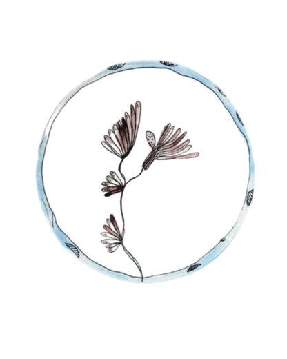 Camelia Aubergine  Starter Plates  Set of 2