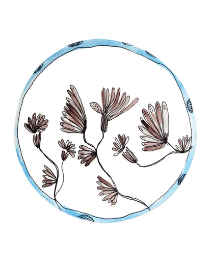 Camelia Aubergine Serving Plates  Set of 2