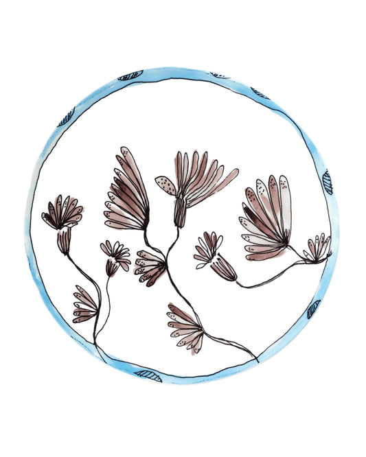 Camelia Aubergine Serving Plates  Set of 2