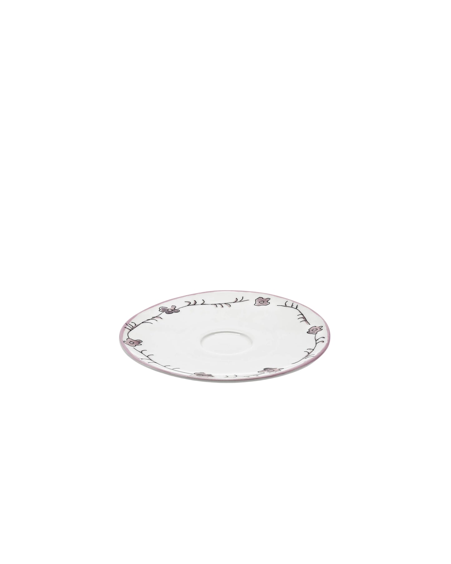 Dark Viola Saucer Soup Bowls  Set of 2