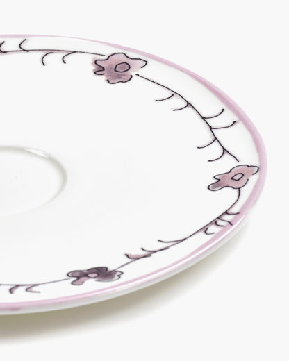 Dark Viola Saucer Soup Bowls  Set of 2