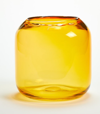 Corina Vase Hurricane Small  Amber