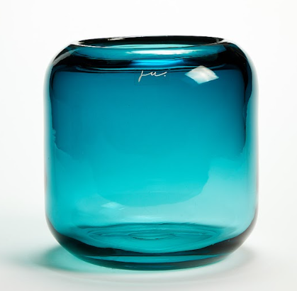 Corina Vase Hurricane Small Aqua