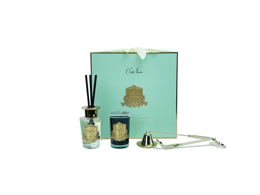 Luxury Gift set with Black candle, Snuffer, Wick trimmer & Diffuser-Gold Badging