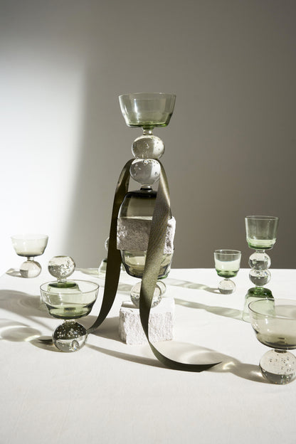 Eternal Snow Small Stem Glasses Smokey Gray Set of 6