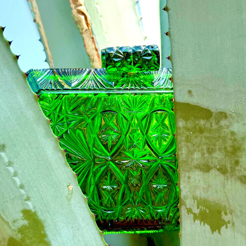 Wide Octagon Clutch Emerald Green