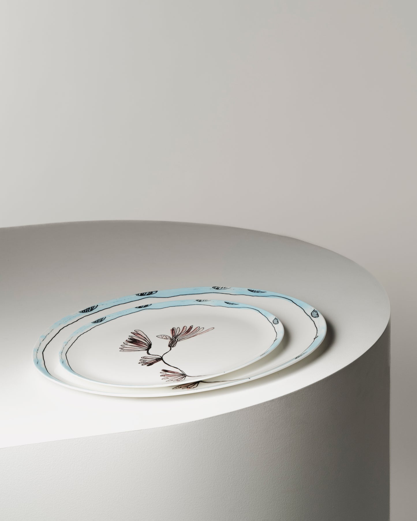 Camelia Aubergine  Starter Plates  Set of 2