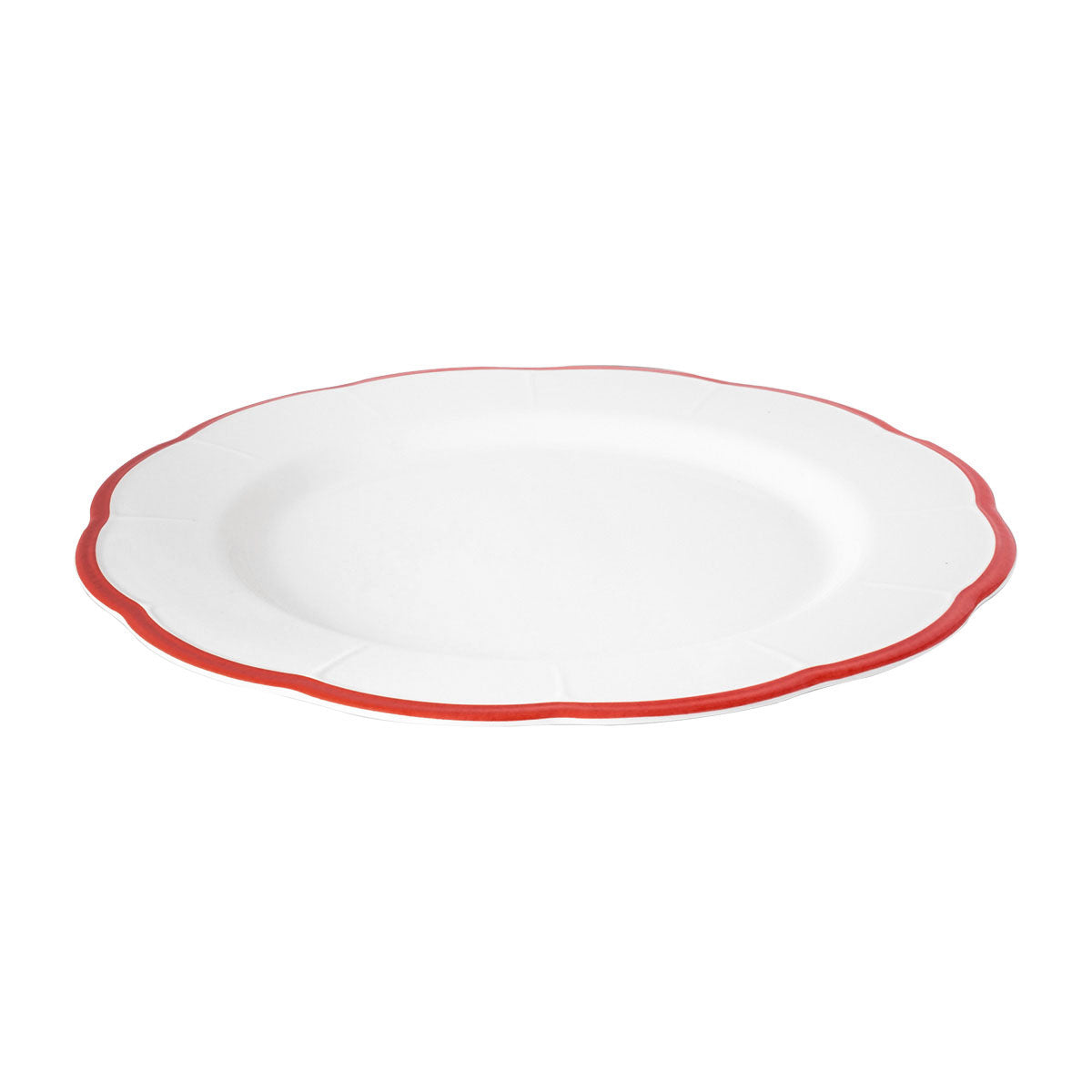 Scalloped Rim Dinner Plate Red
