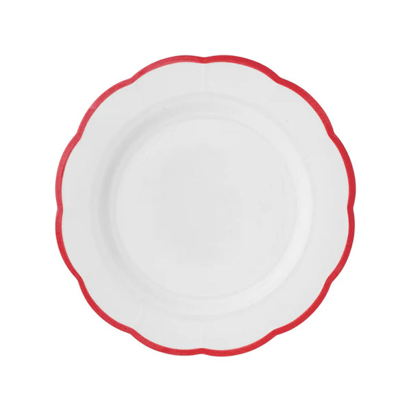 Scalloped Rim Dinner Plate Red – Banaras Bhang