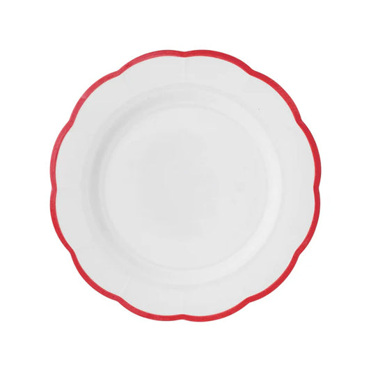 Scalloped Rim Dinner Plate Red