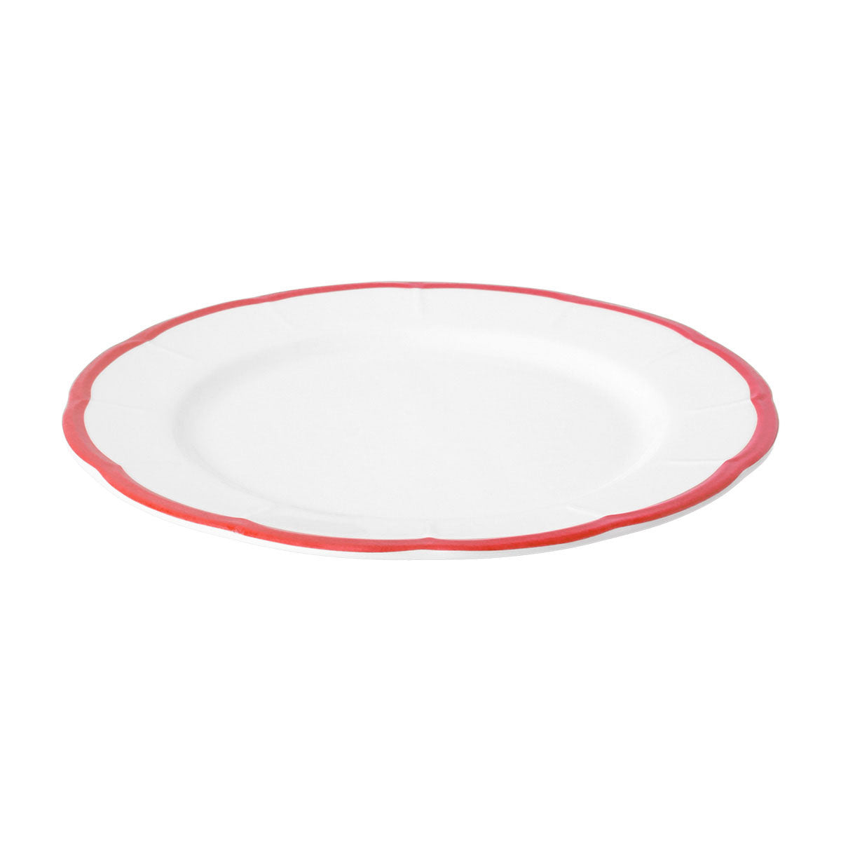 Scalloped Rim Fruit Plate Red
