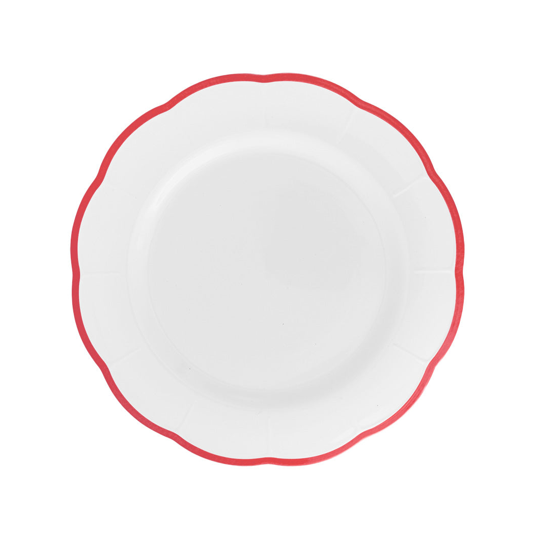 Scalloped Rim Fruit Plate Red