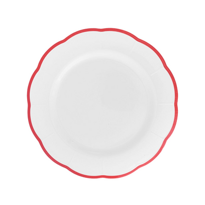 Scalloped Rim Fruit Plate Red