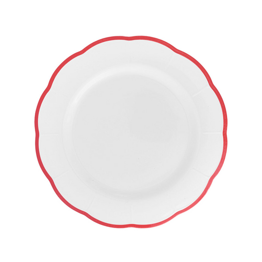 Scalloped Rim Fruit Plate Red