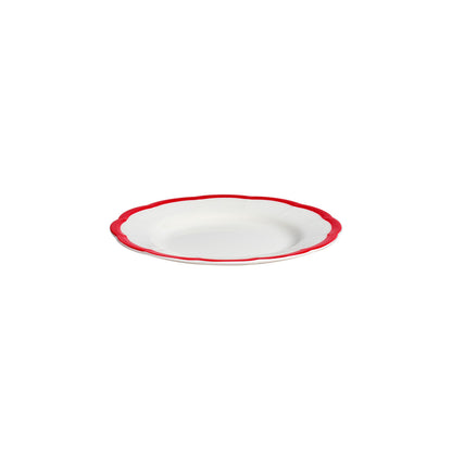 Scalloped Rim  Bread Plate Red