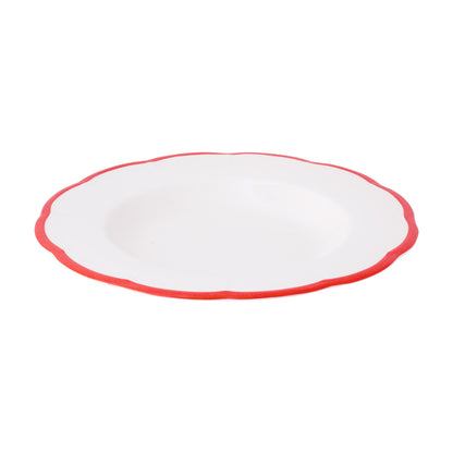 Scalloped Rim Deep Plate Red