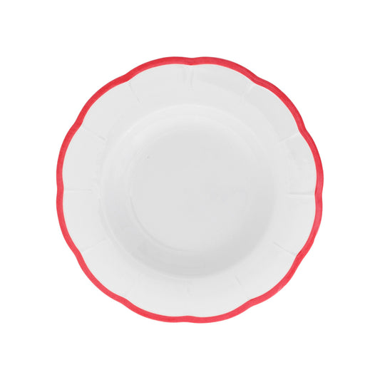 Scalloped Rim Deep Plate Red