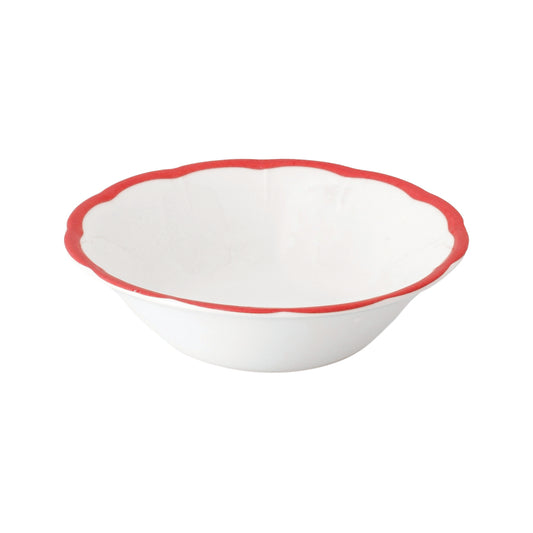 Scalloped Rim Cereal Bowl Red