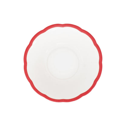 Scalloped Rim Cereal Bowl Red