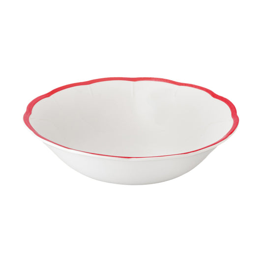 Scalloped Rim Salad Bowl Red
