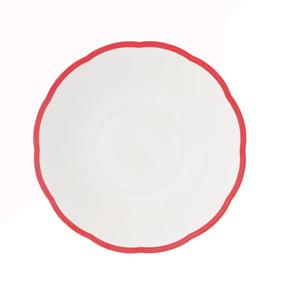Scalloped Rim Salad Bowl Red