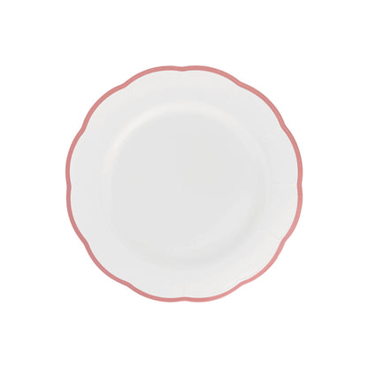 Scalloped Rim Fruit Plate Pink
