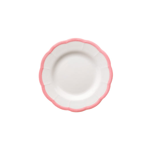 Scalloped Rim Bread Plate Pink