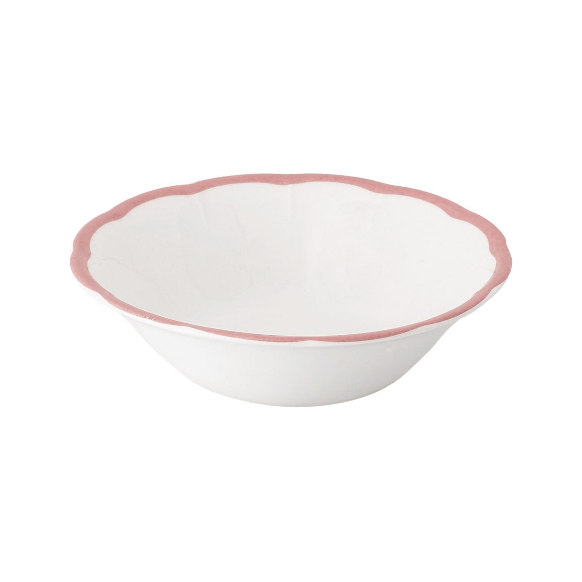 Scalloped Rim Cereal Bowl Pink
