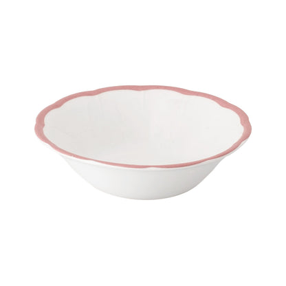 Scalloped Rim Cereal Bowl Pink