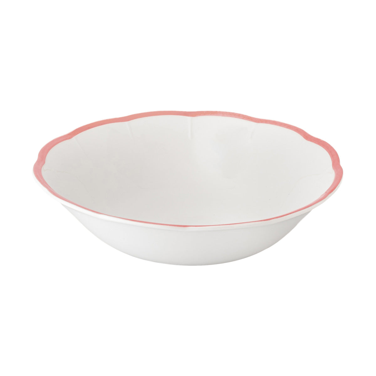 Scalloped Rim Salad Bowl Pink