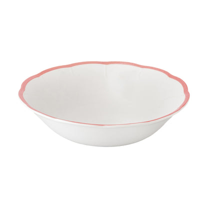 Scalloped Rim Salad Bowl Pink
