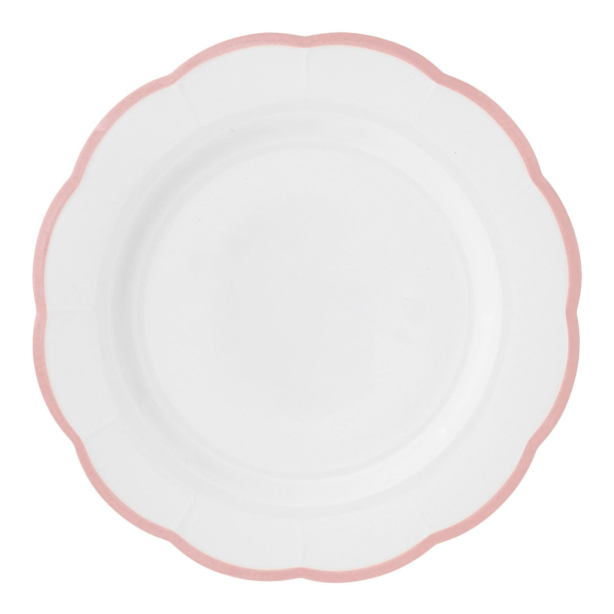 Scalloped Rim Round Platter Pink