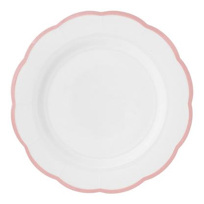 Scalloped Rim Round Platter Pink