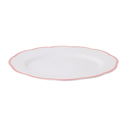 Scalloped Rim Oval Platter Pink