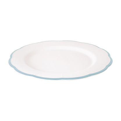 Scalloped Rim  Dinner Plate Light Blue