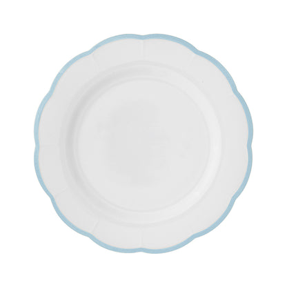 Scalloped Rim  Dinner Plate Light Blue