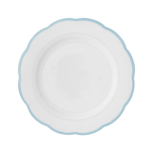 Scalloped Rim  Dinner Plate Light Blue
