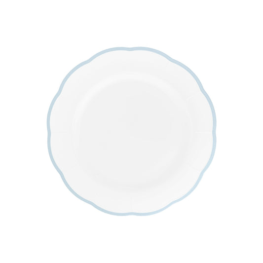 Scalloped Rim Fruit Plate Light Blue