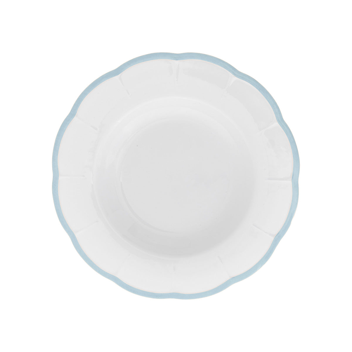 Scalloped Rim Deep Plate Light Blue