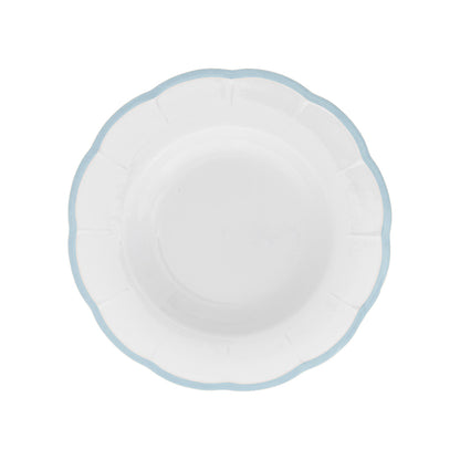 Scalloped Rim Deep Plate Light Blue