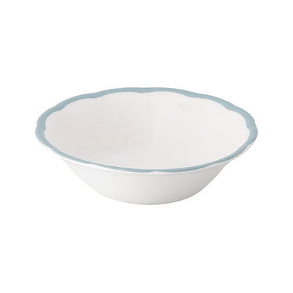 Scalloped Rim Cereal Bowl Light Blue