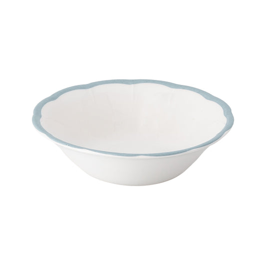 Scalloped Rim Cereal Bowl Light Blue