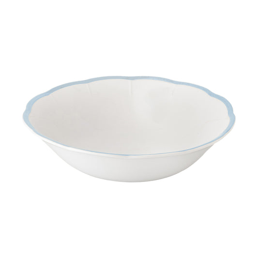 Scalloped Rim Salad Bowl Light Blue