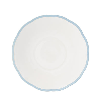 Scalloped Rim Salad Bowl Light Blue