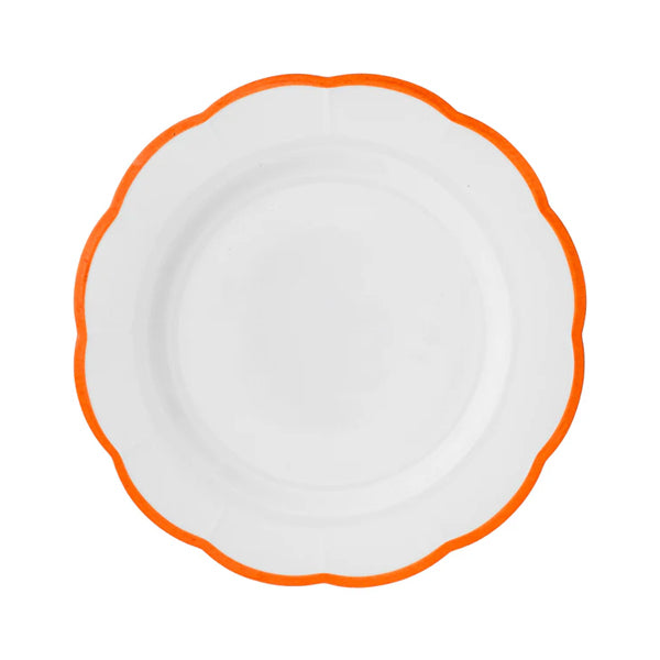 Scalloped Rim Round Platter Rust